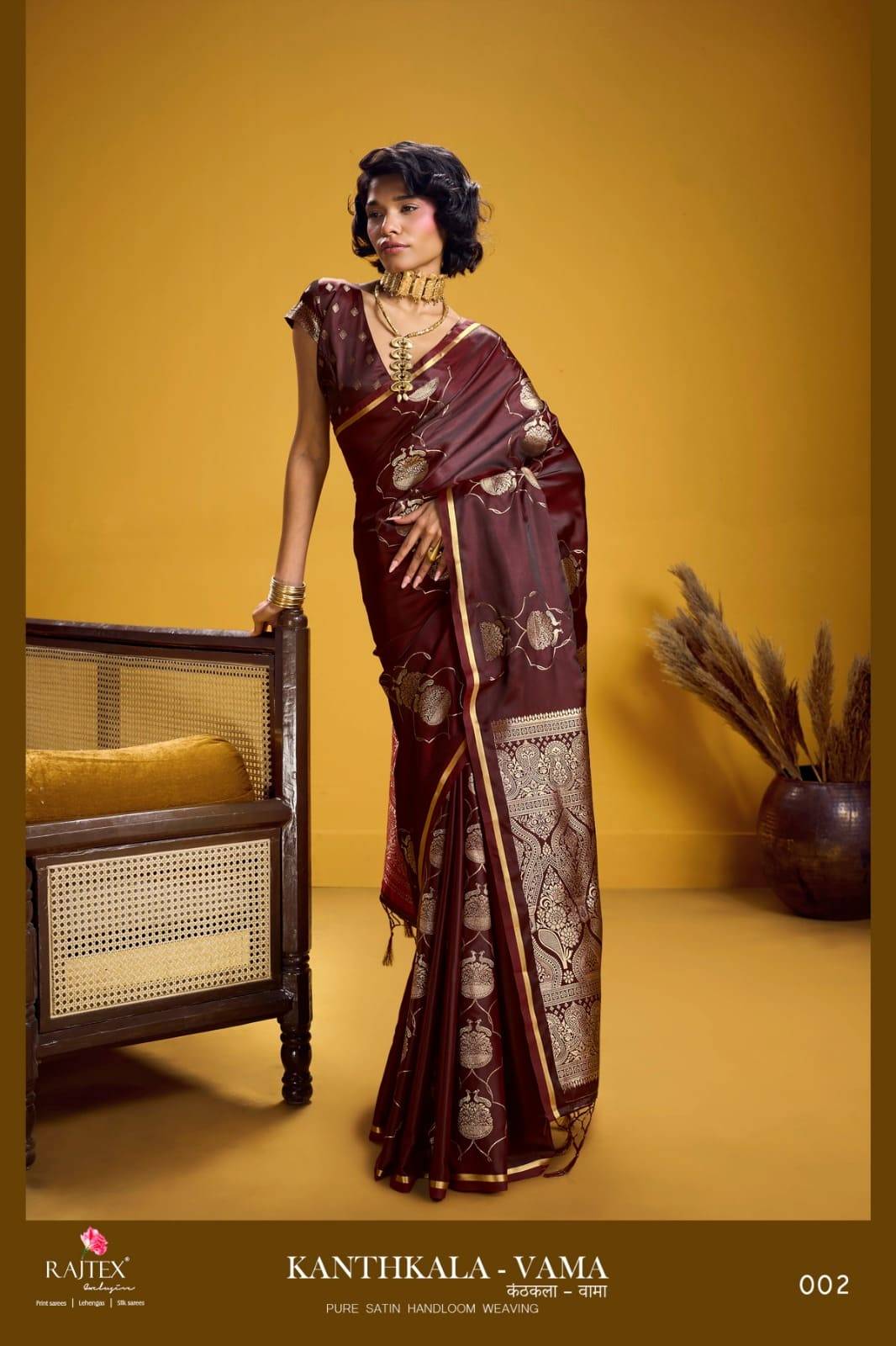 Kanthkala Vama By Raj Tex 001 to 006 Series Indian Traditional Wear Collection Beautiful Stylish Fancy Colorful Party Wear & Occasional Wear Satin Crepe Sarees At Wholesale Price